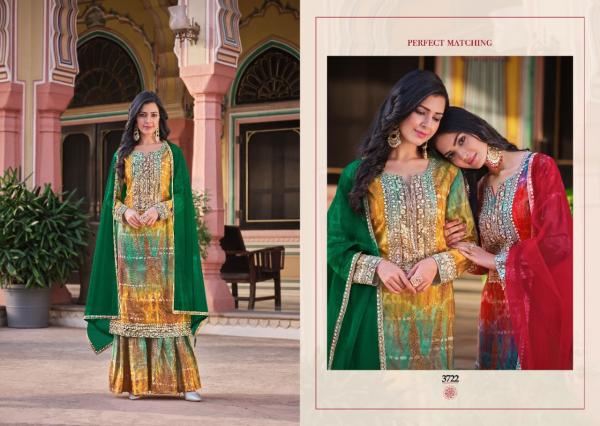 Rangoon Shiddat Trending Wear Musleen Kurti Sharara With Dupatta Collection